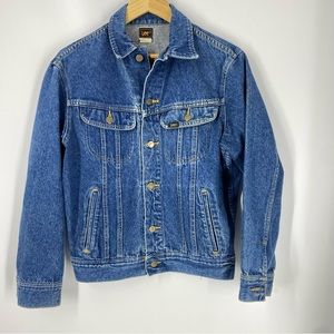 Vintage Lee Trucker Jean Jacket Zig Zag Stitch #153438 SZ S